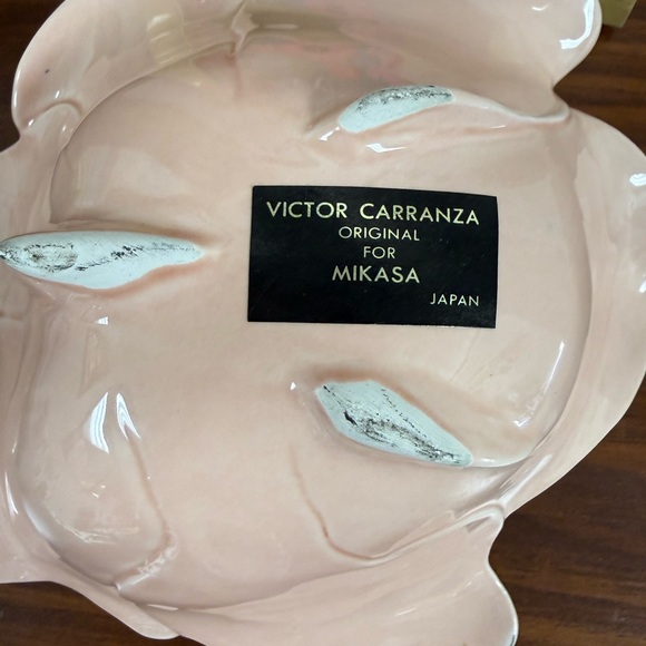Victor Carranza Mikasa Floral Pink Flower-Shaped Ceramic Bowl Made in Japan - Picture 4 of 5